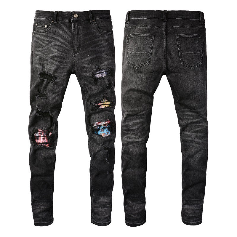 Color Patch Jeans