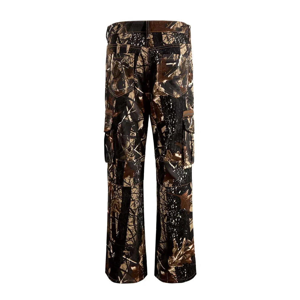 Brown Tropical Flare Jeans