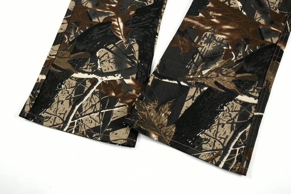 Brown Tropical Flare Jeans