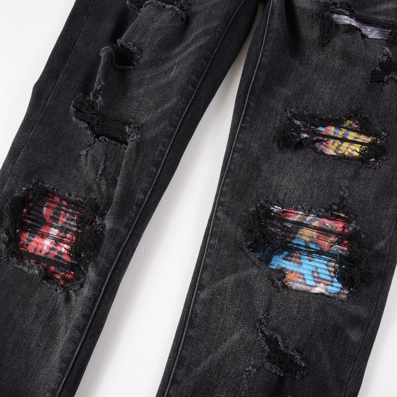 Color Patch Jeans