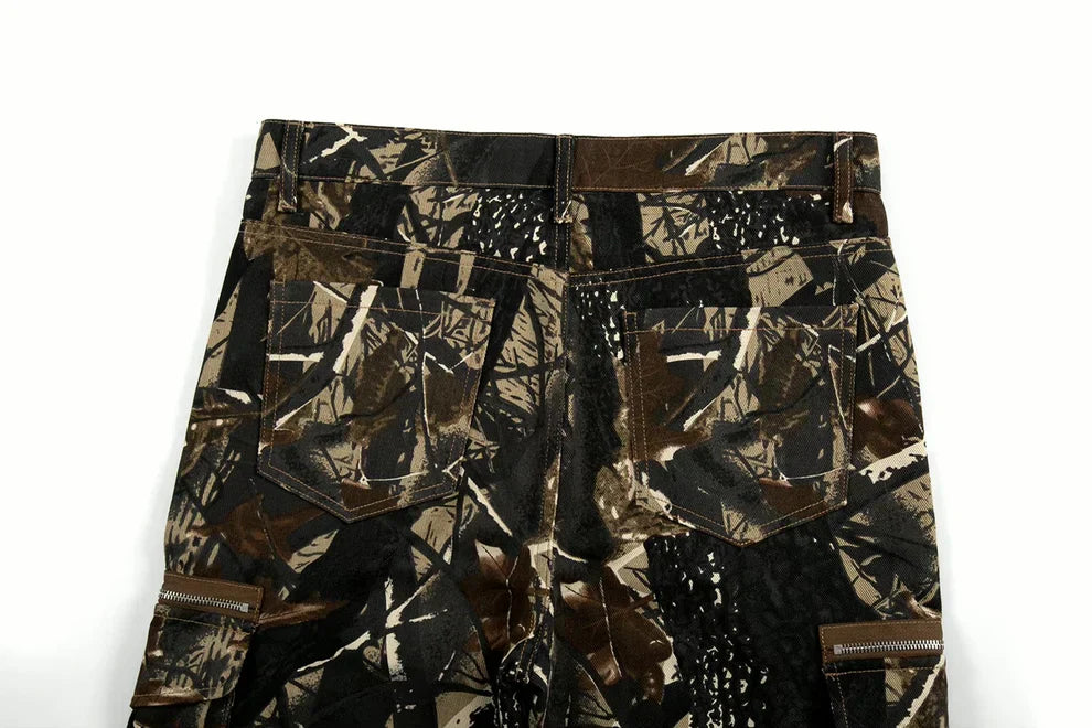 Brown Tropical Flare Jeans