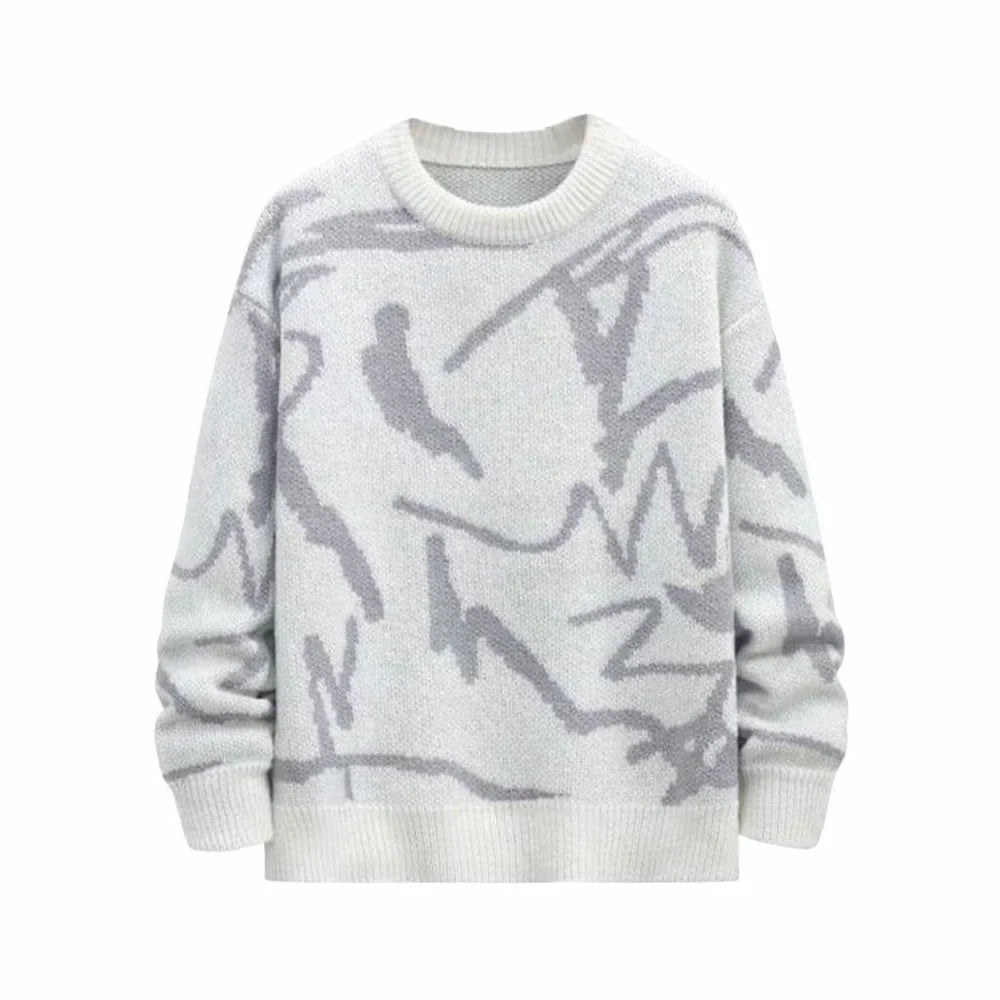 Abstract White Sweater