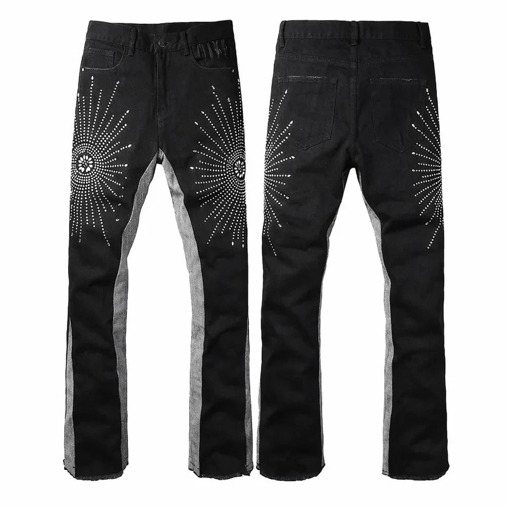 Black Starbust Flare Jeans